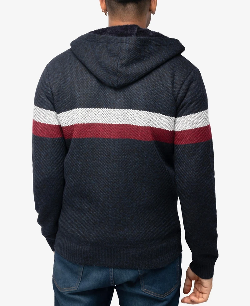 X Ray Men's Zip Up Fleece Lined Cardigan Hooded Sweater