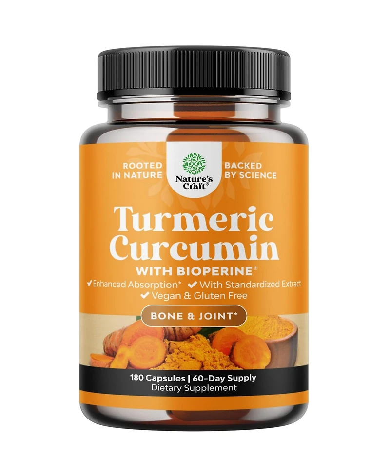 Turmeric Curcumin with Bioperine Capsules, 180ct