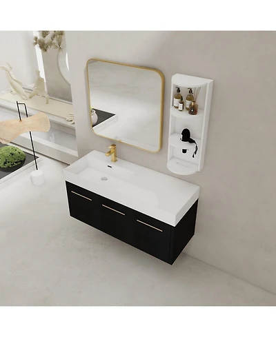 Streamdale 48" Wall-Mount Vanity, Resin Left Basin, Kd-Package