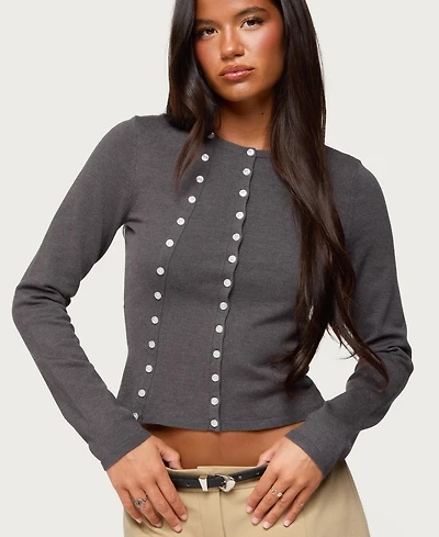 Edikted Women's Hestia Button Up Knit Cardigan