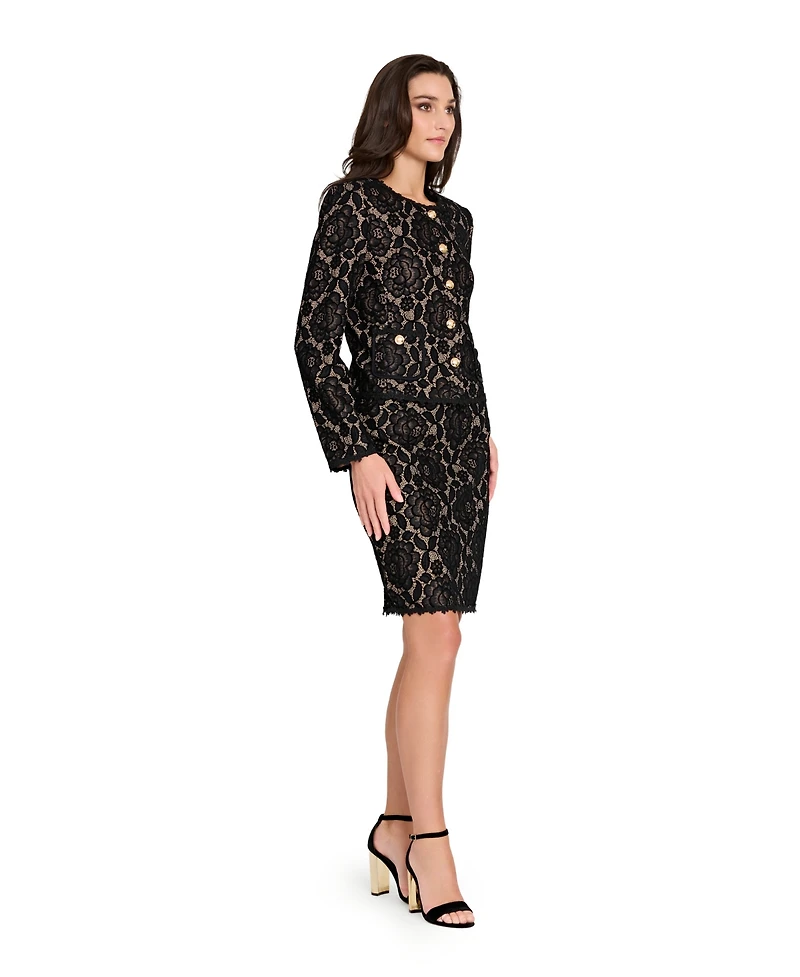 Tahari Asl Women's Bonded Lace Mini Skirt