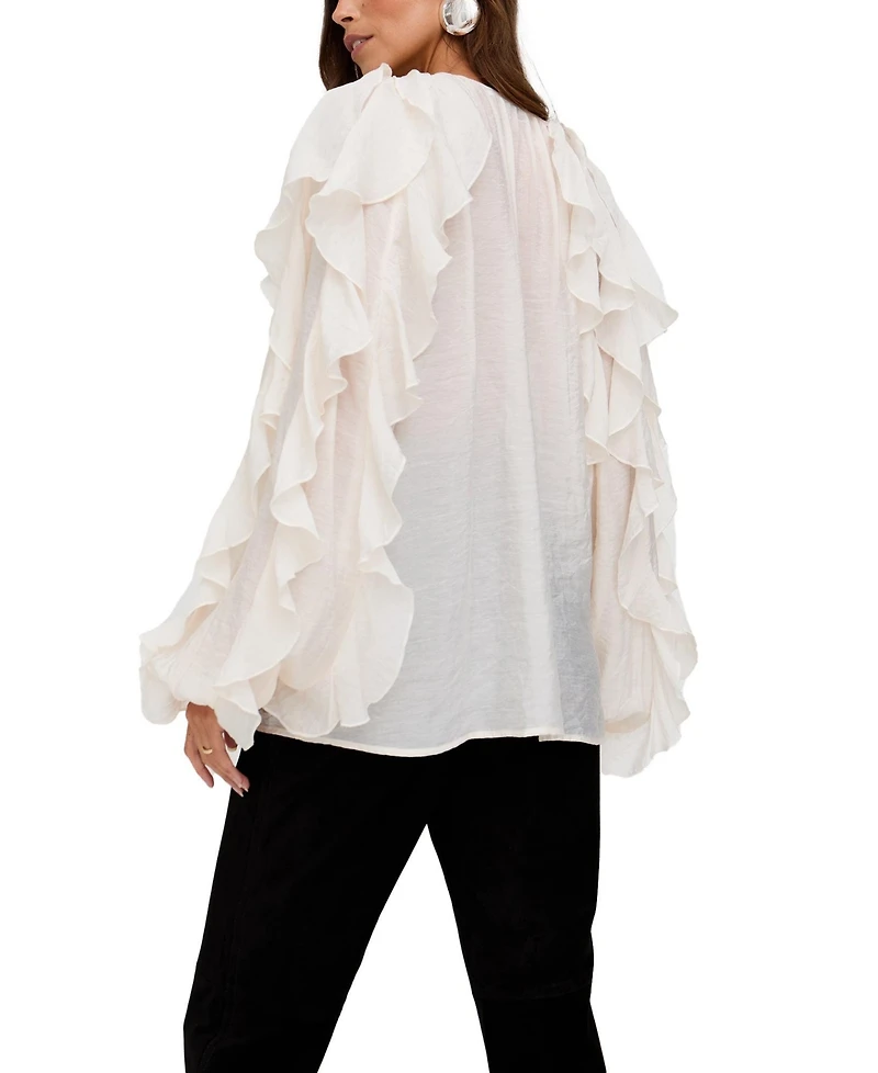 Lily and Lionel London Women's Sophie All Over Ruffle Blouse
