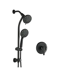 Rainsken High Pressure 48-Settings Shower Head with Handheld Shower,Adjustable Height Slide Bar Dual Shower Head Combo Set