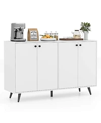 Costway Buffet Sideboard Mid Century Modern 4-Door Storage Cabinet 50" Accent Cabinet