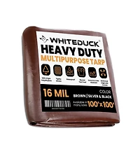 8 oz. Poly Tarpaulin 100x100 Silver & Black
