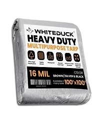8 oz. Poly Tarpaulin 100x100 Silver & Black