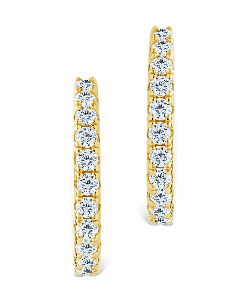 Sterling Forever Silver Eleri Cz Tube Hoops - .75"
