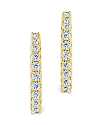 Sterling Forever Silver Eleri Cz Tube Hoops - .75"