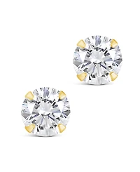 Sterling Forever Silver 6mm Cz Stud Earrings