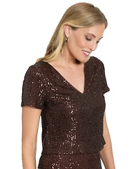 Muse Women's Textured V-Neck Top