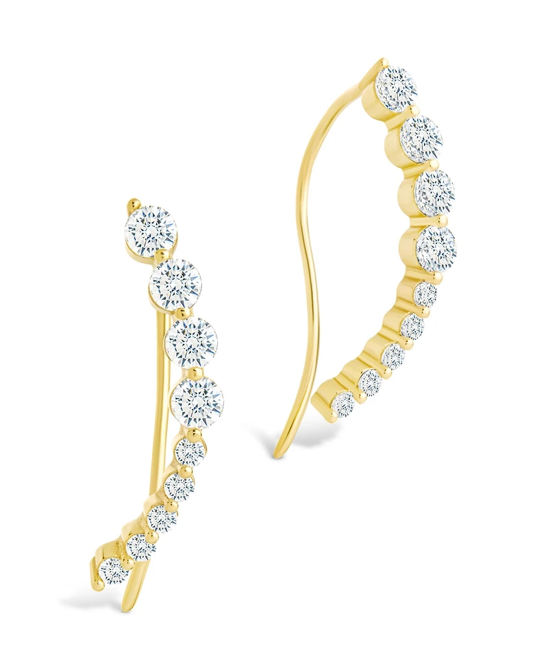 Sterling Forever Silver Brilliant Round Cz Crawlers