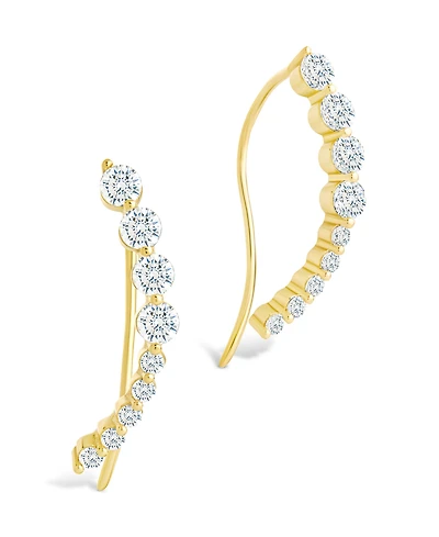 Sterling Forever Silver Brilliant Round Cz Crawlers