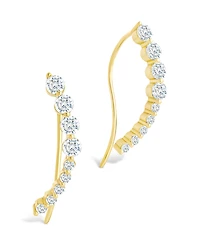 Sterling Forever Silver Brilliant Round Cz Crawlers