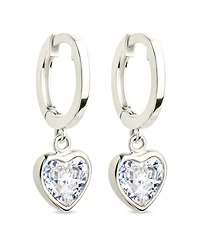 Sterling Forever Sterling Silver Lizzy Cz Heart Drop Earrings