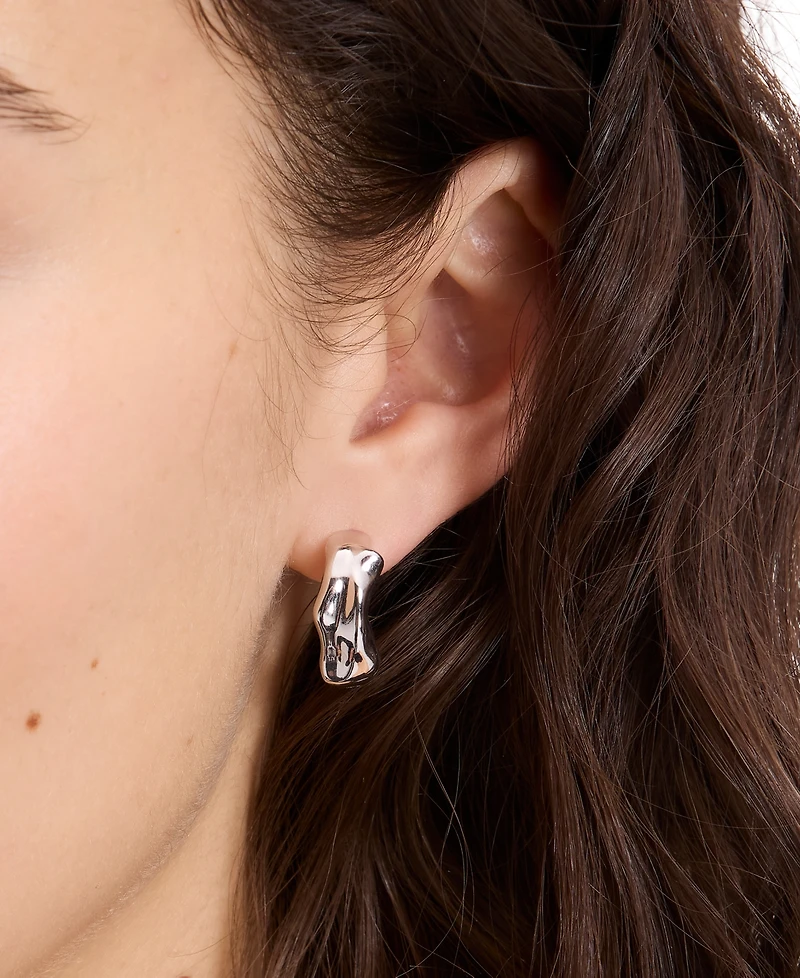kate spade new york Silver-Tone Molten Hoop Earrings