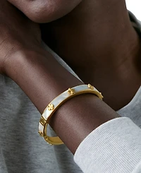 kate spade new york Imitation Pearl Flower Hinged Bangle Bracelet