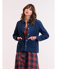 Celtic & Co. Women's Check Tie Front Midi Shirt Dress