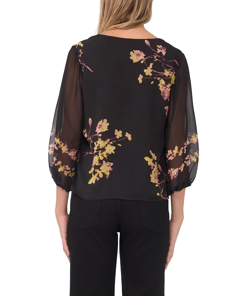 Vince Camuto Women's 3/4-Sleeves Front Ruffles Top