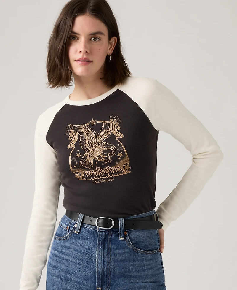 Levi's Women's Graphic Essential Raglan Long Sleeve Top