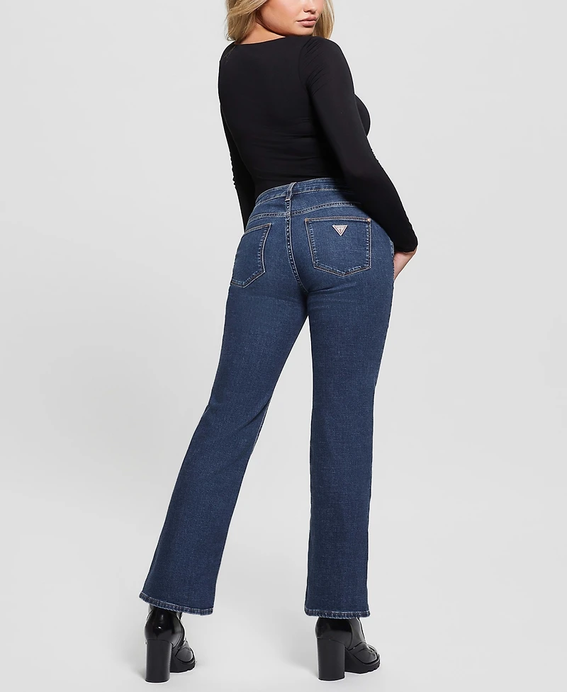 Guess Women's Whiskered Faded-Front Bootcut Denim Jeans