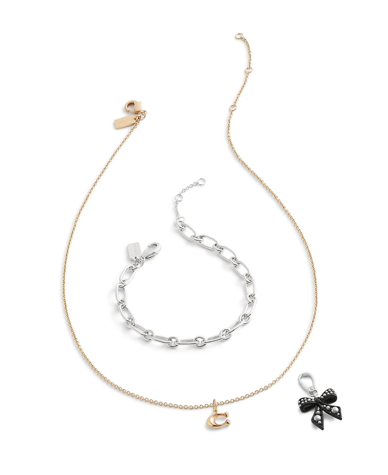 Coach Faux Pearl Collectible Signature Bow Jewelry Charm