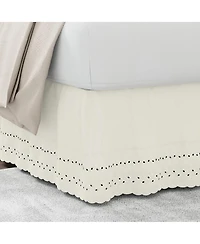 Fresh Ideas Ruffled Eyelet 14" Drop Bed Skirt, Queen
