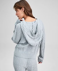 And Now This Women's Cable-Knit Pullover Hoodie, Macy's Exclusive