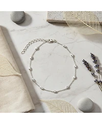 Bling Jewelry Hot Wife Oval Beads Chain Station Link Ankle Bracelet Anklet .925 Sterling Silver Adjustable 9 To 10 Inch With Extender