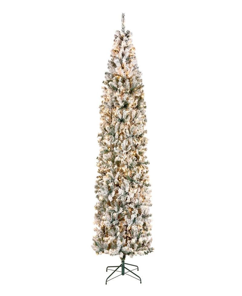 National Tree Company First Traditions Acacia Flocked Tree 9 ft