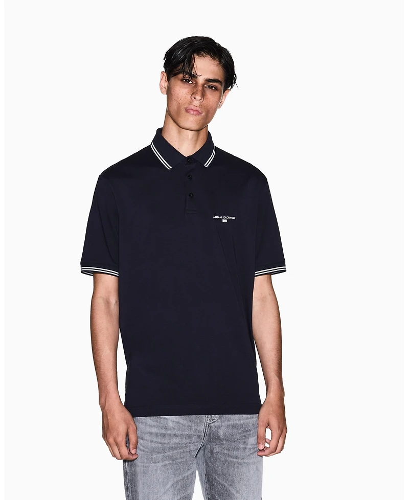 A|X Armani Exchange Men's Jersey With Collar Tipping Polo Shirt