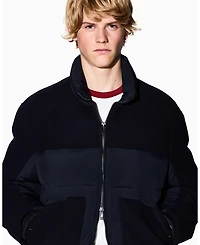 A|X Armani Exchange Men's Quilted Color Block Puffer Coat