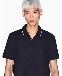 A|X Armani Exchange Men's Johnny Collar Pique with Tipping Polo Shirt