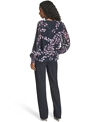 Calvin Klein Women's Printed Long Sleeve Top