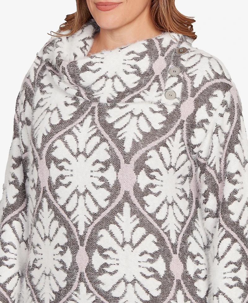 Ruby Rd. Plus Medallion Jacquard Sweater Knit Top