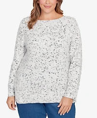 Ruby Rd. Plus Size Speckled Chenille Eyelash Sweater