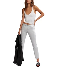 Free People Women's Oracle Metallic Low-Rise Skinny Jeans