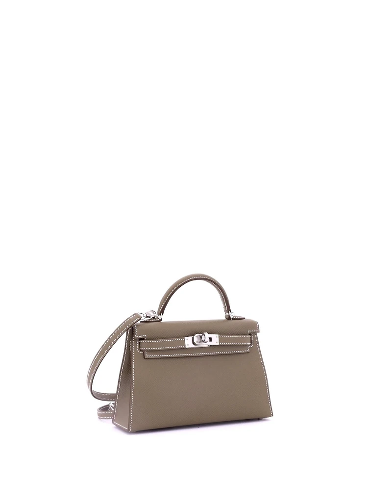 Pre-Owned Hermes Kelly Handbag Epsom with Palladium Hardware