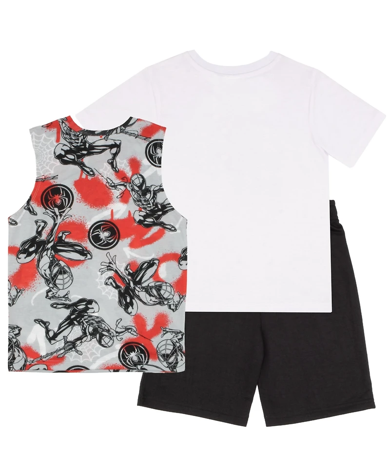 Spider-Man Boys Marvel 3 Piece T-Shirt, Tank Top and Shorts Set