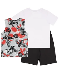Spider-Man Boys Marvel 3 Piece T-Shirt, Tank Top and Shorts Set