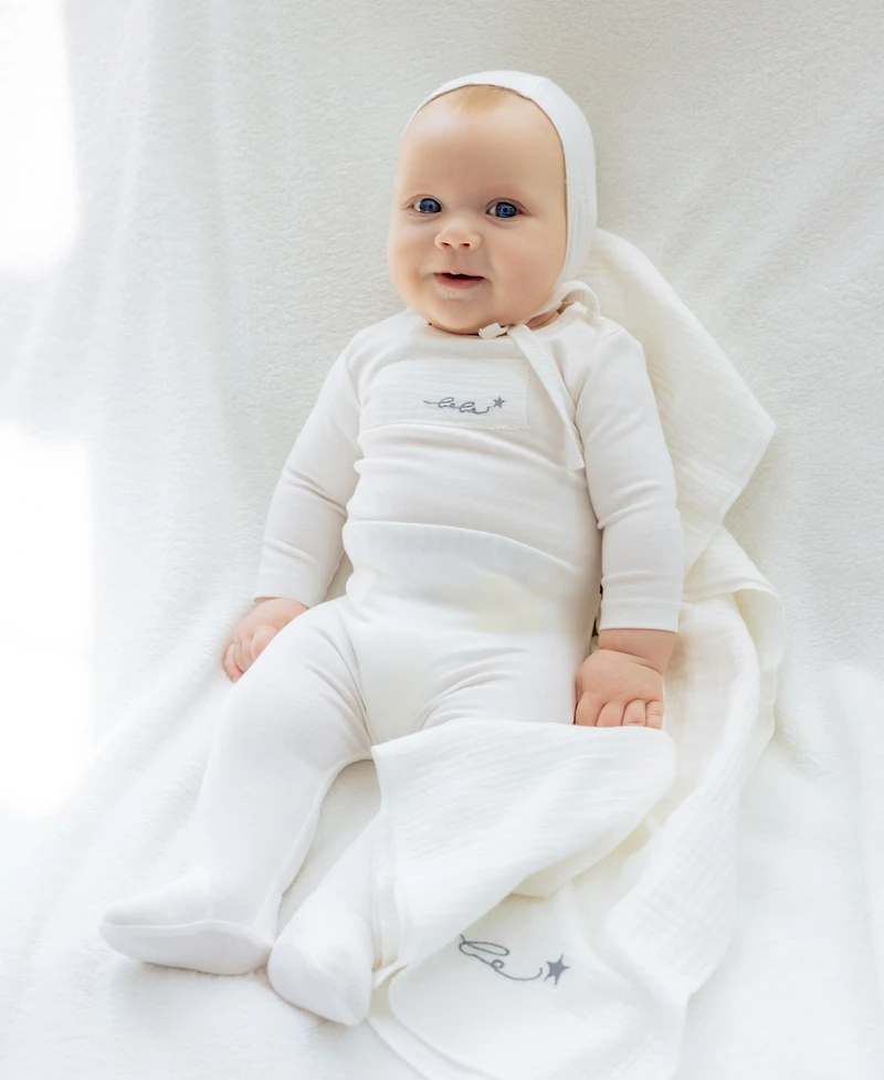 NoggiWear Baby Muslin Patch Cotton Layette Footie