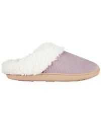Isotoner Signature Women's Louise Quilted Velour Clog Slippers
