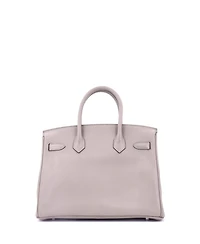Pre-Owned Hermes Birkin 30 Handbag Grey Novillo with Palladium Hardware