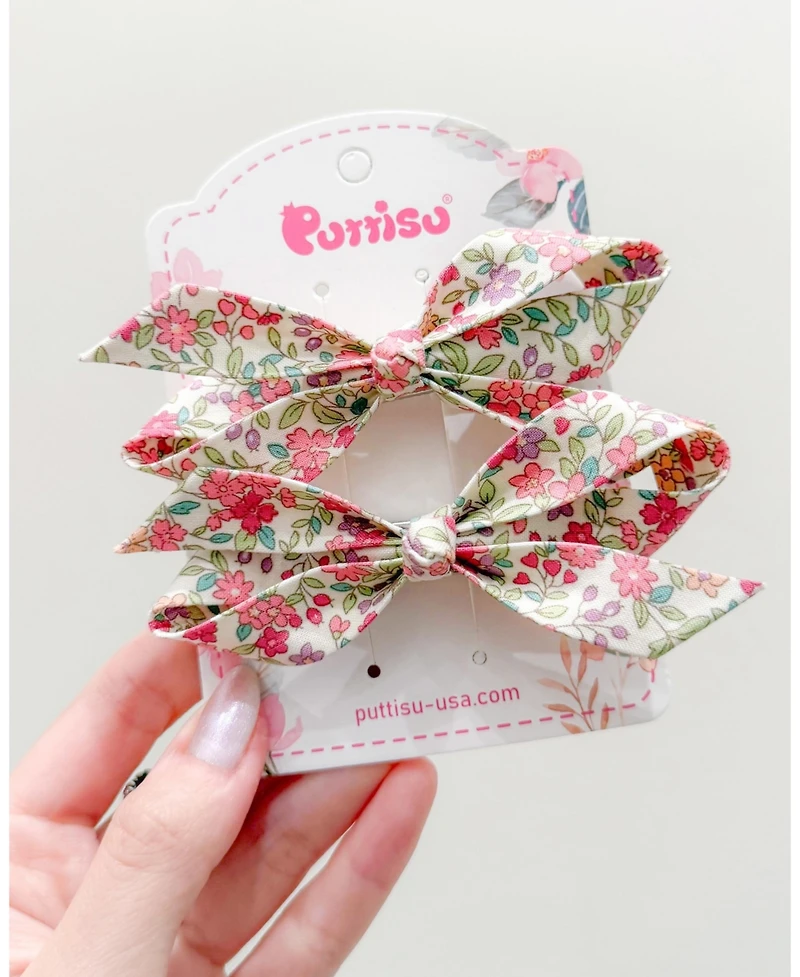 Puttisu Girls 2pc Bow Clip Set
