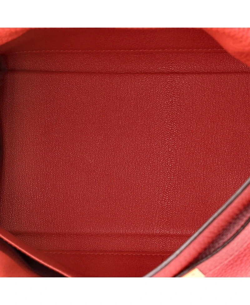 Pre-Owned Hermes Kelly 28 Handbag Red Clemence with Gold Hardware
