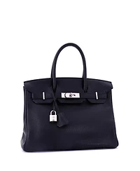 Pre-Owned Hermes Birkin Handbag Clemence with Palladium Hardware