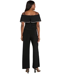 R & M Richards Women's Ruched Trim Detail Jumpsuit