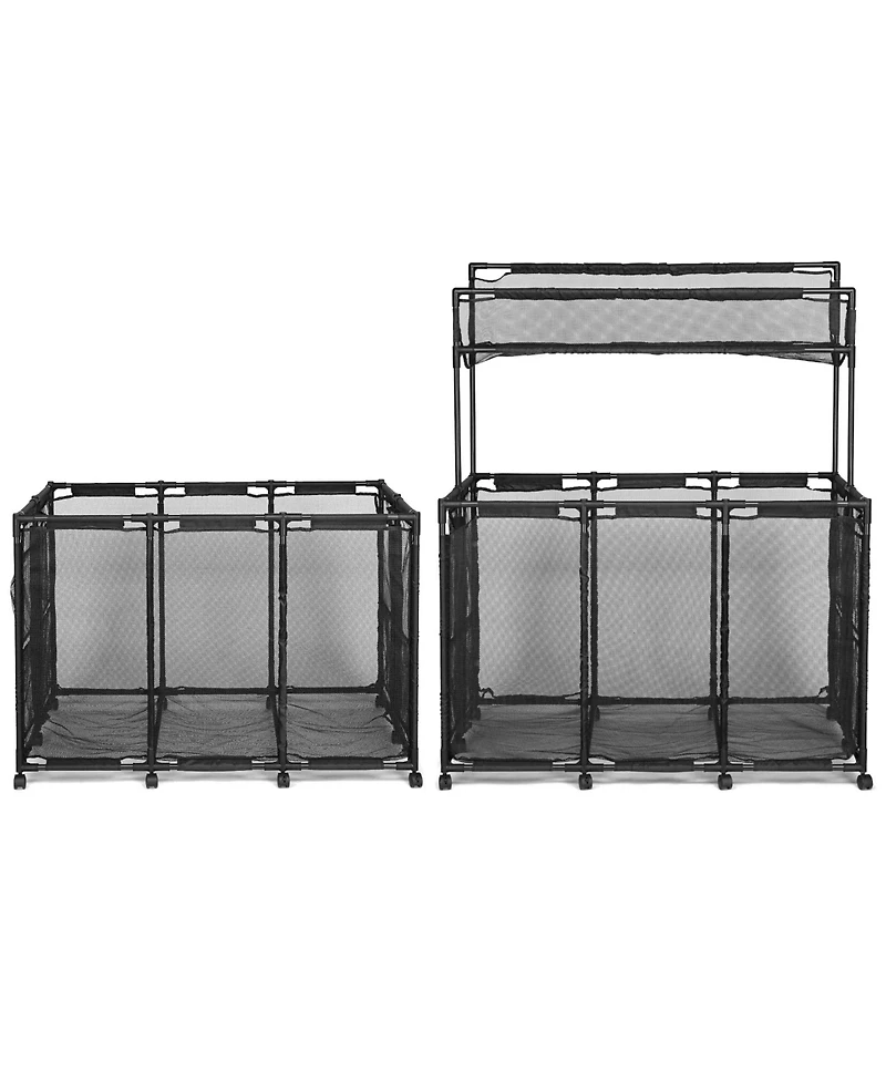 Yescom 2 Pack Mesh Pool Toy Storage Bin Rolling Cart with Wheels Noodle Holder