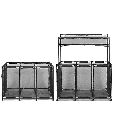 Yescom 2 Pack Mesh Pool Toy Storage Bin Rolling Cart with Wheels Noodle Holder