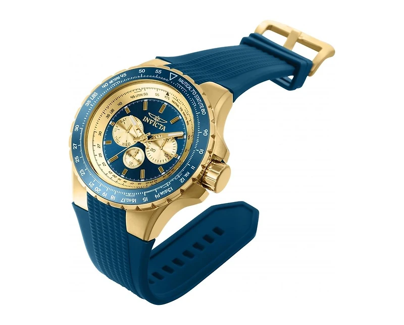 Invicta Men's 39266 Aviator Quartz Multifunction Blue, Gold Dial Watch