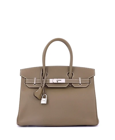 Pre-Owned Hermes Birkin 30 Handbag Grey Epsom with Palladium Hardware